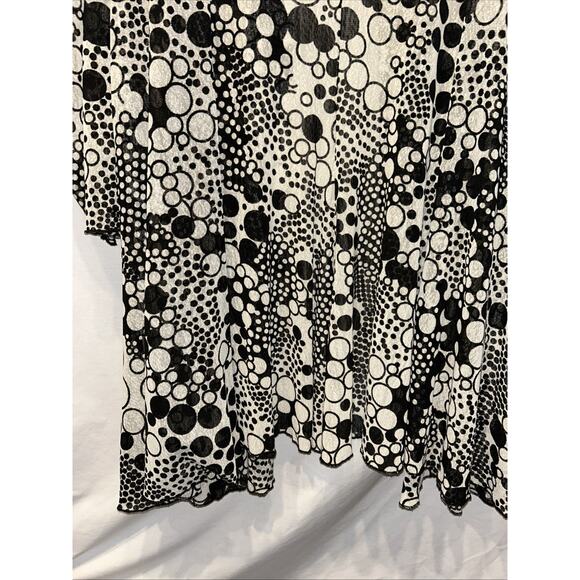 Ali Miles Cardigan Womens Plus 3X Black White Sheer Mesh Sweater Lightweight - Picture 11 of 13